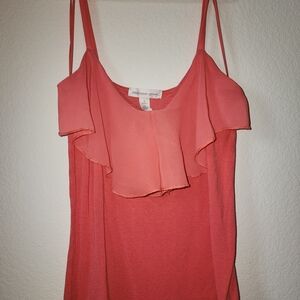 Ambiance Orange Ruffled Sleeveless Camisole